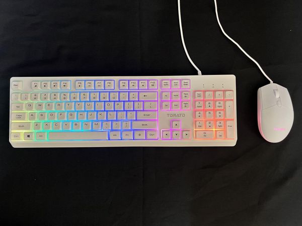 COMBO PHÍM CHUỘT TOMATO S100 RGB - WHITE
