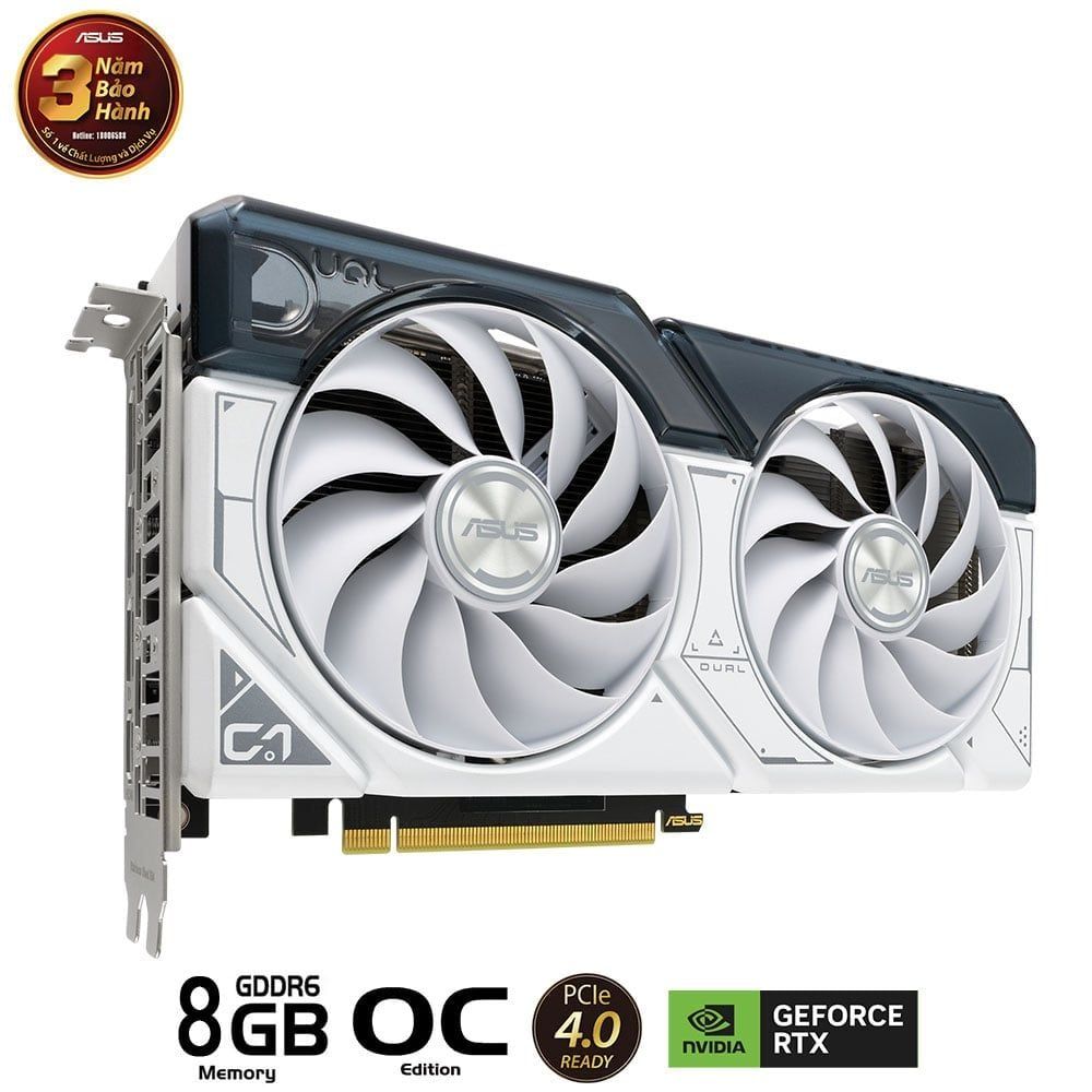 Card màn hình Asus Dual RTX4060 8GB OC WHITE