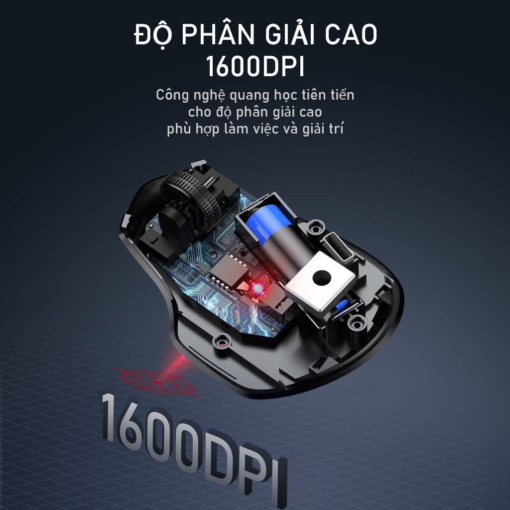 Chuột Không Dây ROBOT M350 - Bluetooth & Wireless 2.4 GHz