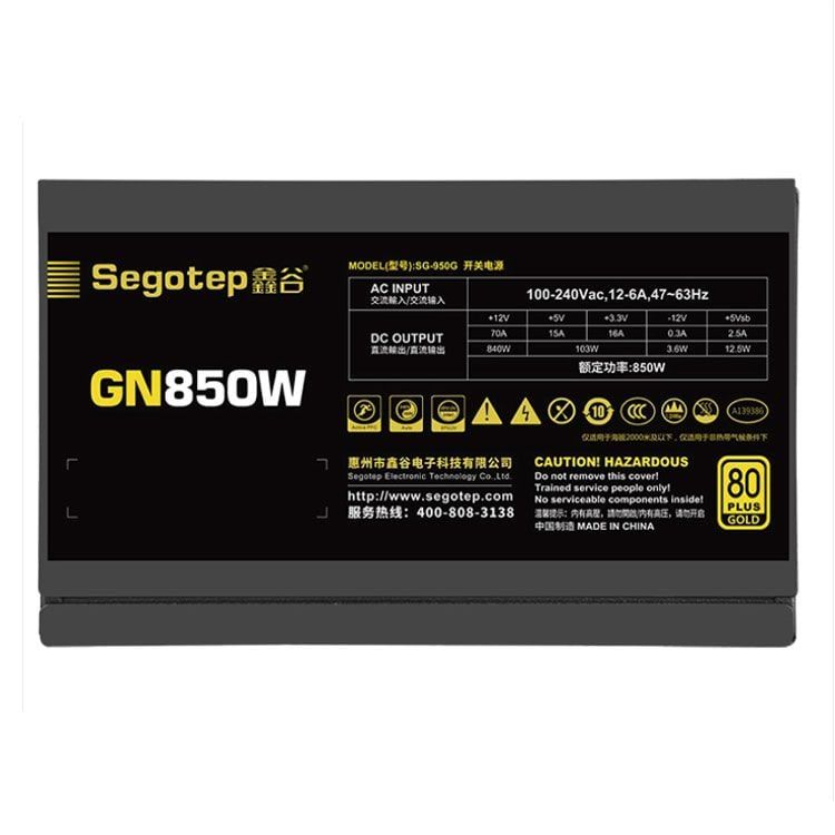 Nguồn Segotep GN850W 850W, ATX 3.0, 80 Plus Gold, PCIE 5