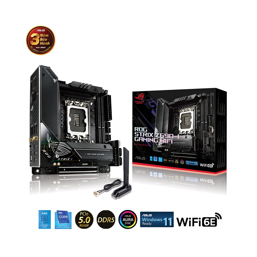 Main ASUS ROG STRIX Z690-I GAMING WIFI (Intel Z690, Socket 1700, Mini-ATX, 2 khe RAM DDR5)