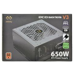 NGUỒN INFINITY ECO V3 650W(DC TO DC/HIỆU SUẤT 88%/ACTIVE PFC/SINGLE RAIL)