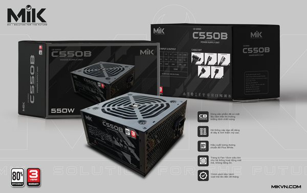NGUỒN MIK C550B 550W 80 Plus