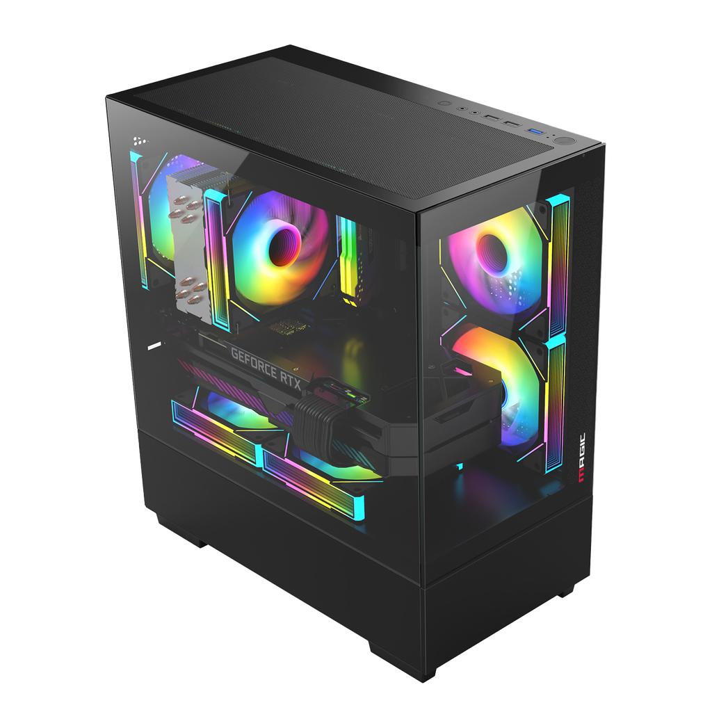 Case Magic MIX-Tower | M-ATX, không fan Đen