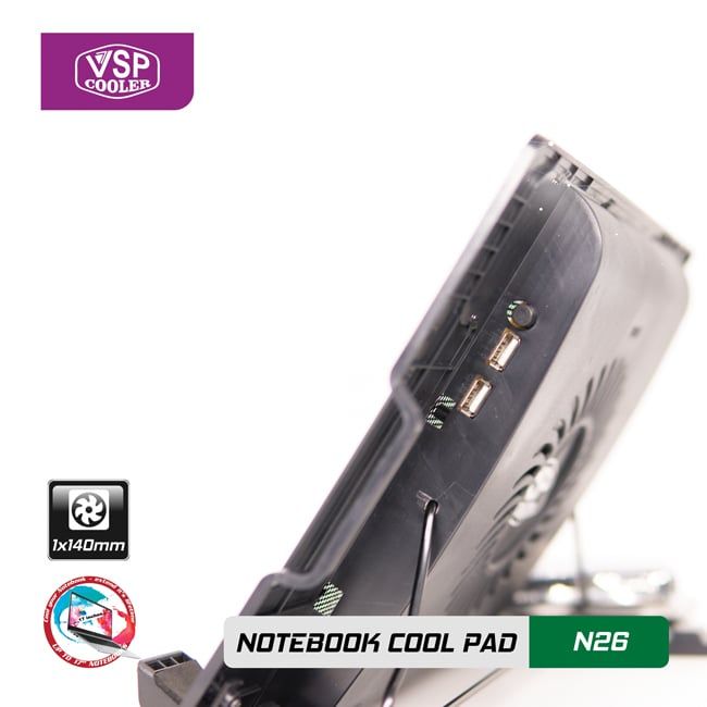 Đế Tản Nhiệt Laptop Fan VSP Cooler N26 (1*Fan 14cm)