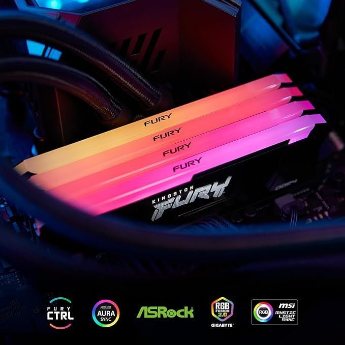 Ram Kingston Fury Beast RGB 32GB | 1x32GB, DDR4, 3200MHz