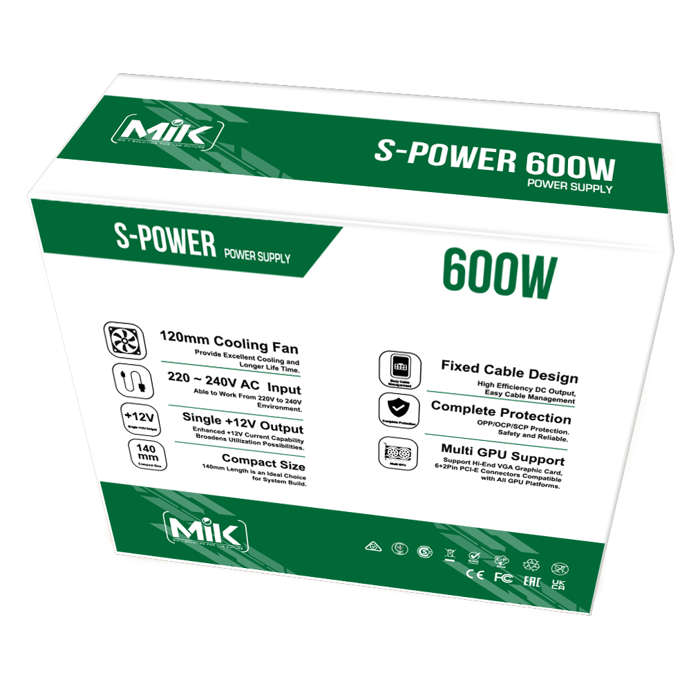 Nguồn Máy Tính PSU MIK S-POWER 600W