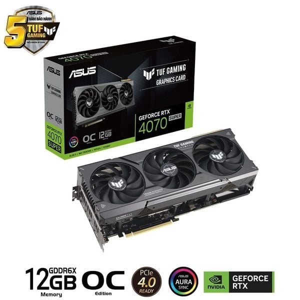 CARD MÀN HÌNH ASUS RTX 4070 SUPER TUF 12GB OC GDDR6X