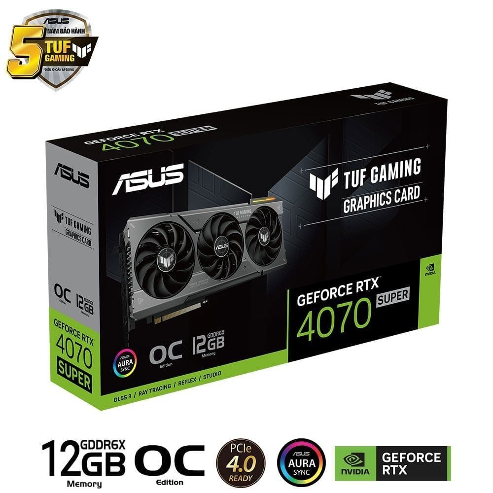 CARD MÀN HÌNH ASUS RTX 4070 SUPER TUF 12GB OC GDDR6X