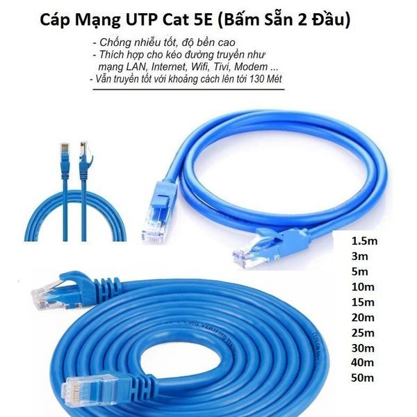 Cáp Cable Lan UTP Cat 5E - 15m