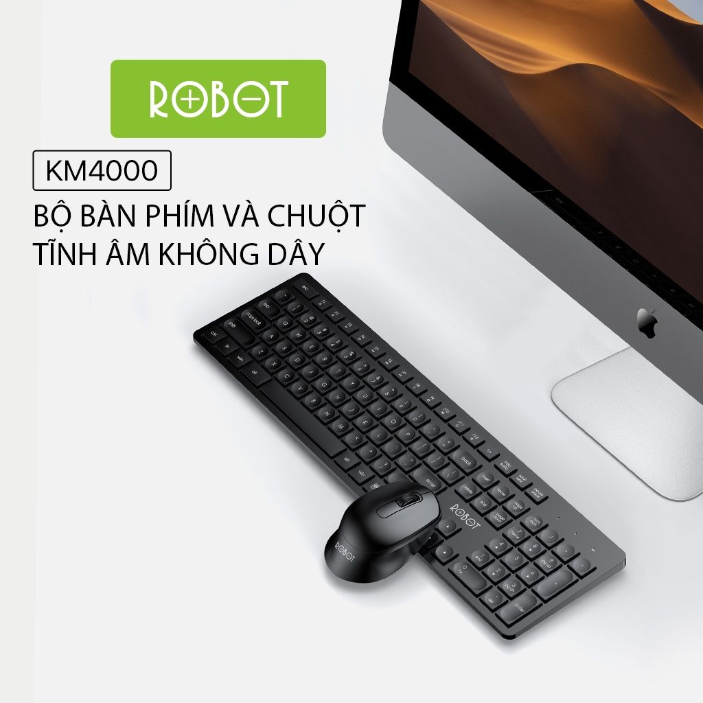 Bộ Bàn Phím Chuột Không Dây ROBOT KM4000 2.4GHz