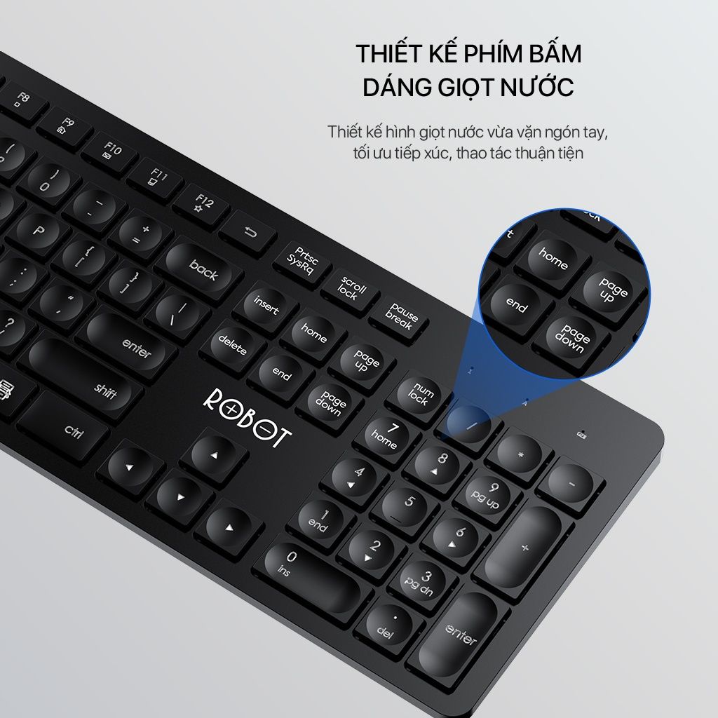 Bộ Bàn Phím Chuột Không Dây ROBOT KM4000 2.4GHz
