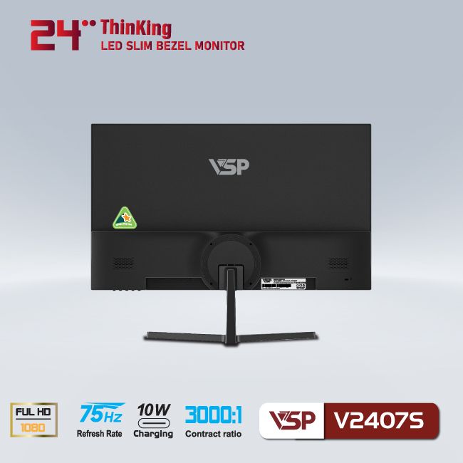 Màn hình VSP Slim Bezel V2407S 24 inch Full HD 75Hz VA | VGA | HDMI