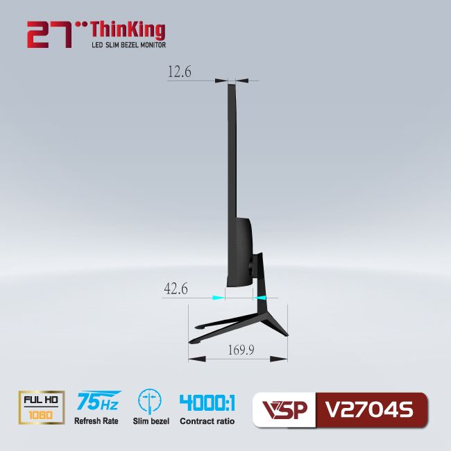 Màn hình VSP V2704S Slim Bezel tràn viền FULL HD