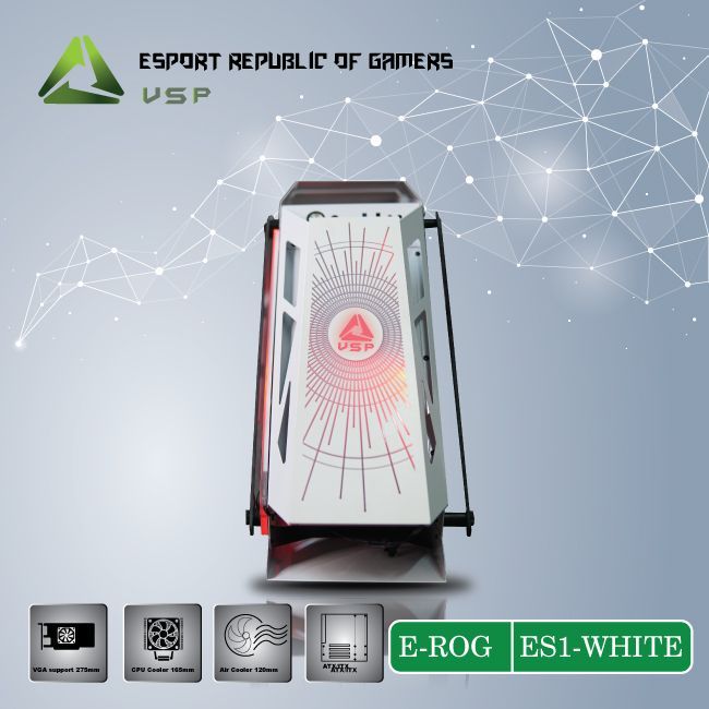 CASE ES1 E-ROG GAMING WHITE (No Fan)