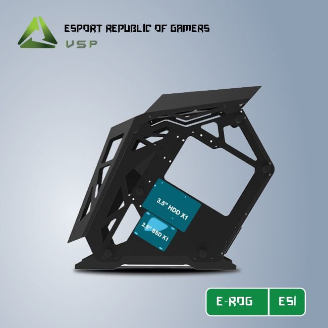 CASE ES1 E-ROG GAMING BLACK (No Fan)