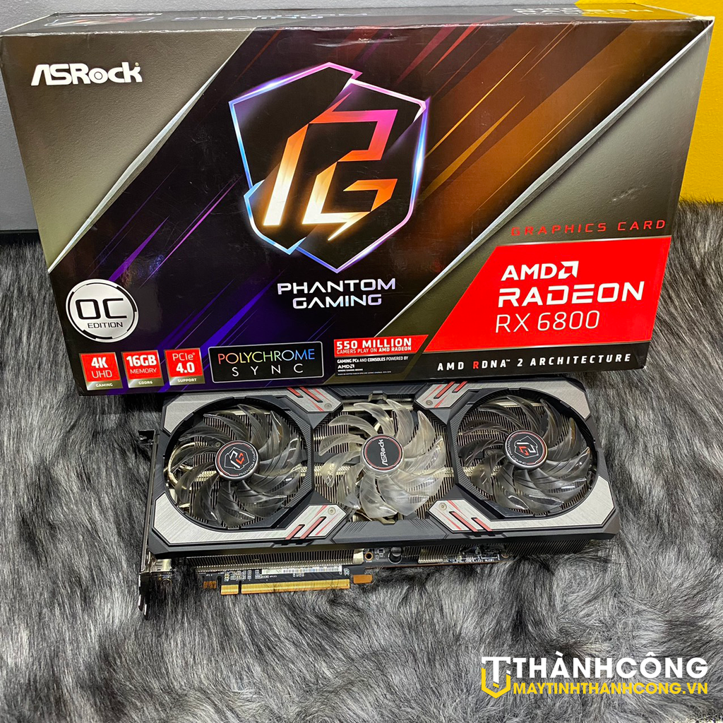 Card Màn hình ASRock Radeon RX 6800 Phantom Gaming D 16GB OC 2ND