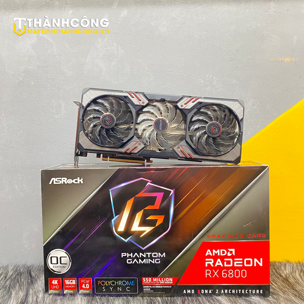 Card Màn hình ASRock Radeon RX 6800 Phantom Gaming D 16GB OC 2ND