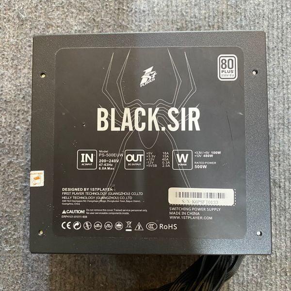 Nguồn Máy Tính 1STPLAYER BLACK SIR 500W 80PLUS 2ND