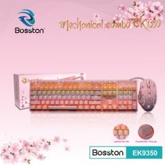 Bộ Phím Chuột Bosston EK9350 Hồng