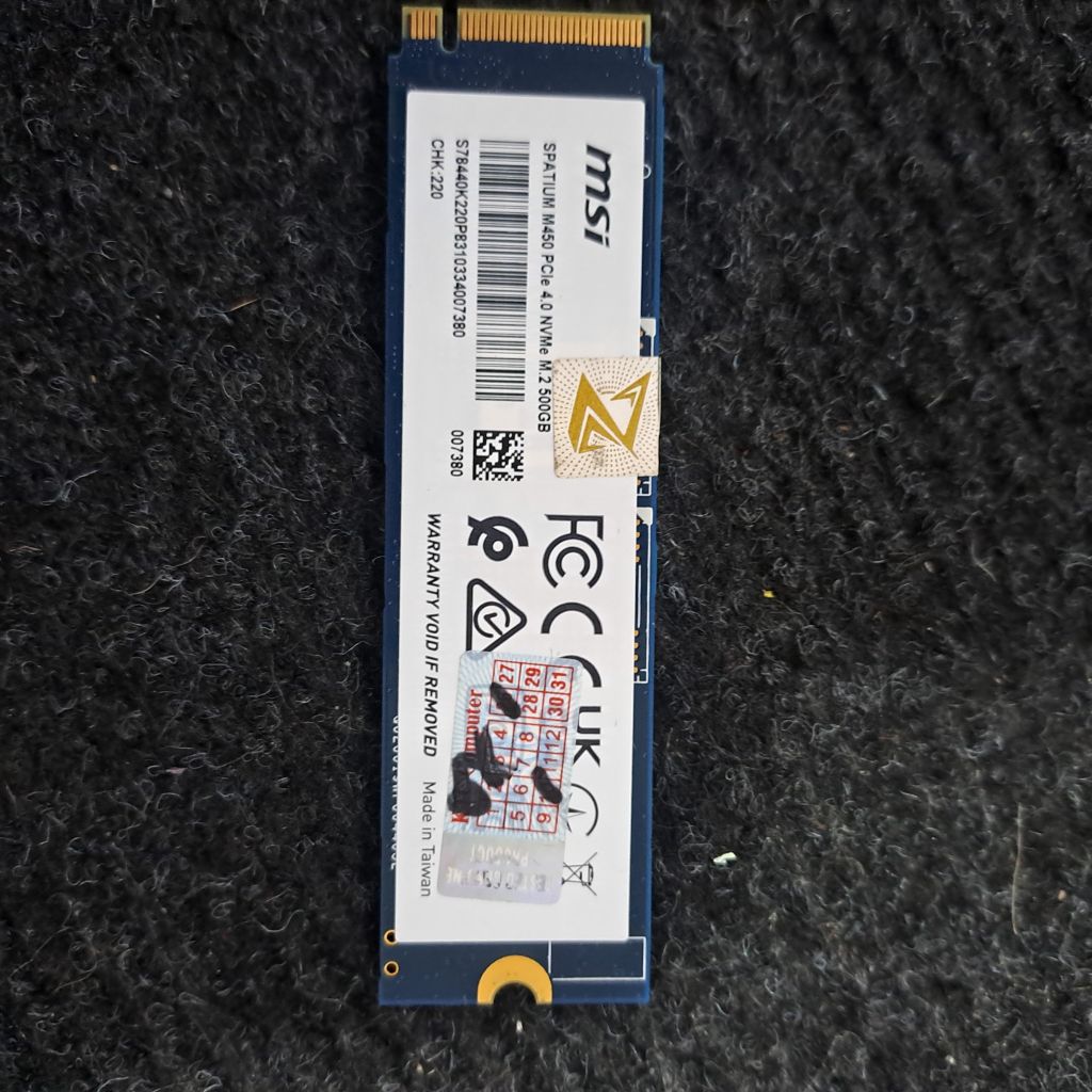 Ổ cứng SSD 500GB MSI SPATIUM M450 M.2 2280 PCIe Gen4 x4 NVMe 10/2026