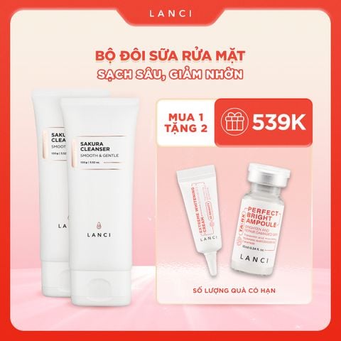Bộ đôi sữa rửa mặt dịu nhẹ LANCI (100ml x2)