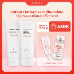 Combo Làm Sạch Kép LANCI Double Cleasing Sạch Mướt Mềm Mịn (Sáp tẩy trang 100g + Sữa rửa mặt 100g)