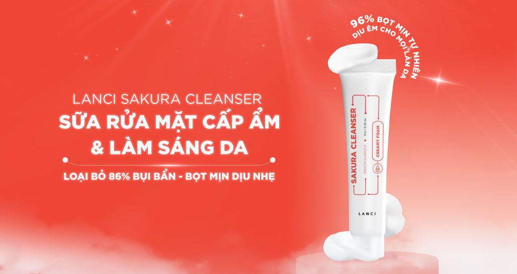 Minisize Sữa Rửa Mặt Dịu Nhẹ LANCI Sakura Cleanser 10ml