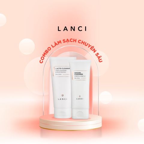 Combo Làm Sạch Chuyên Sâu LANCI Sạch Mướt (Sáp tẩy trang 100g + Sữa rửa mặt 100g)