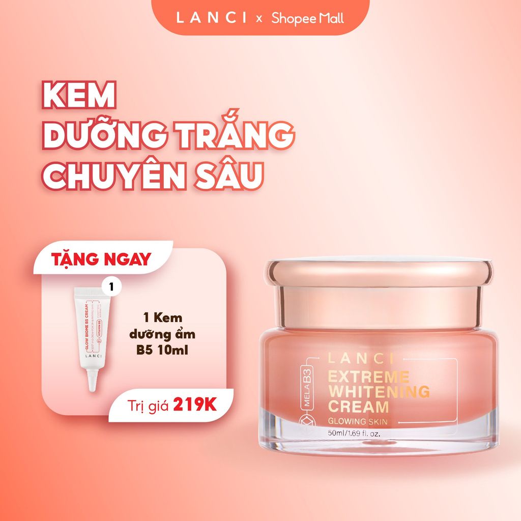 Kem Dưỡng Trắng Da LANCI Extreme Whitening Cream Glowing Skin MelaB3 50ml