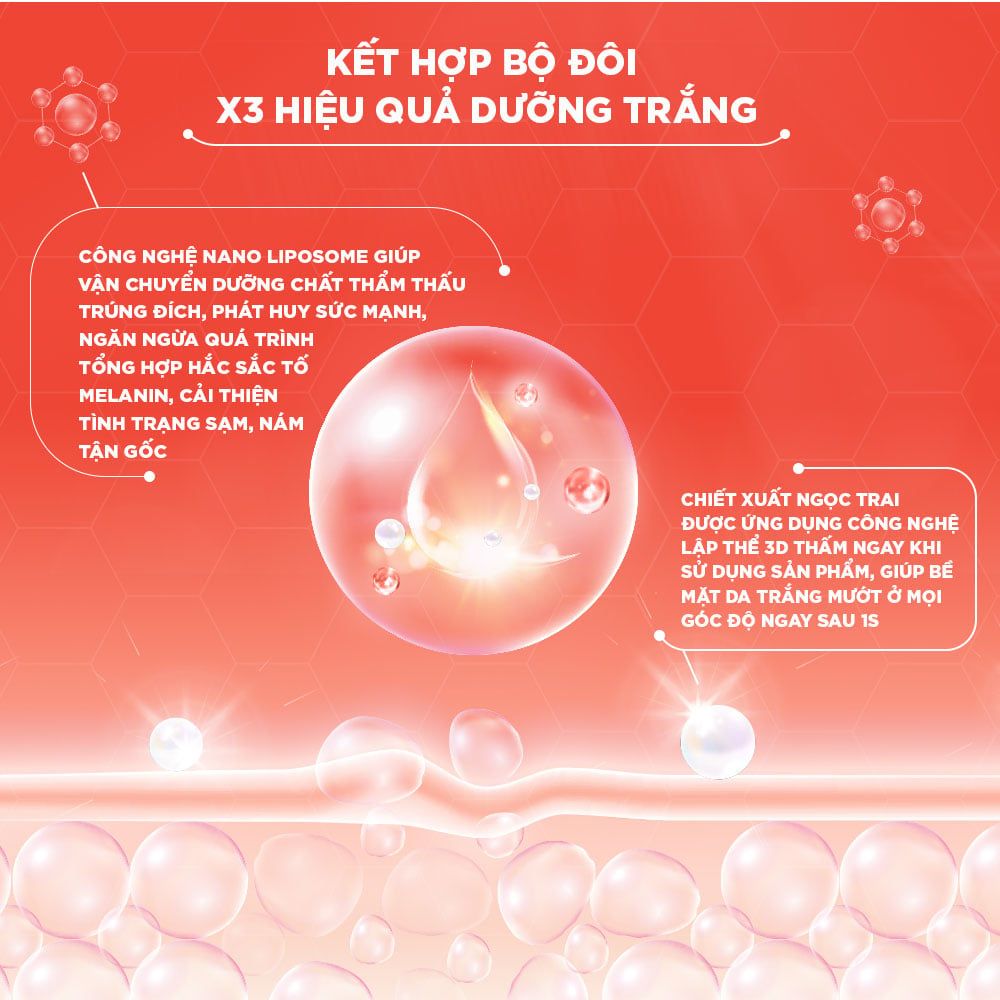 Combo Dưỡng Trắng 3D-Brighty Da Mộc Trắng Mướt LANCI (Ampoule + Kem Dưỡng Trắng) 50ml