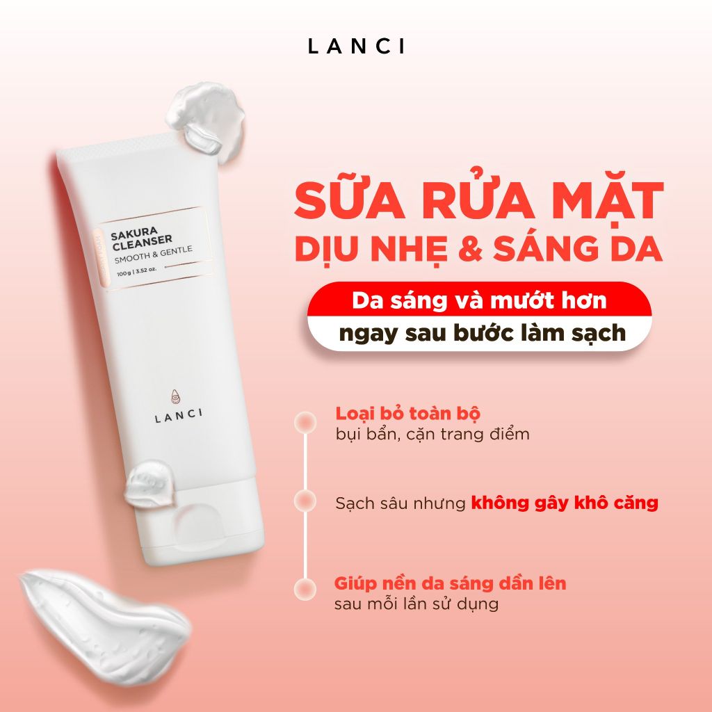Bộ đôi sữa rửa mặt dịu nhẹ LANCI (100ml x2)
