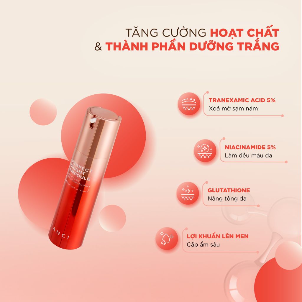 Tinh Chất Mờ Thâm Nám LANCI Perfect Bright Ampoule 50ml