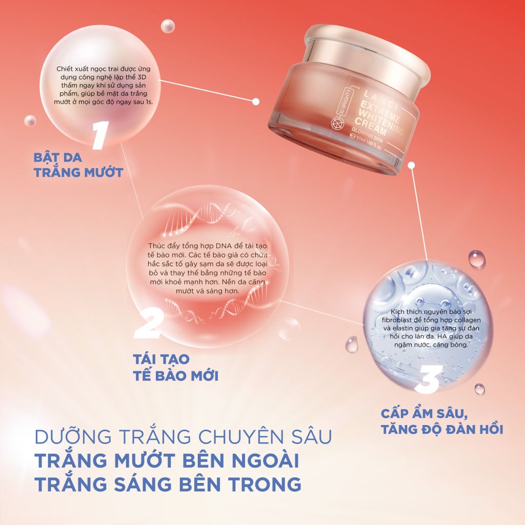 Kem Dưỡng Trắng Da LANCI Extreme Whitening Cream 50ml