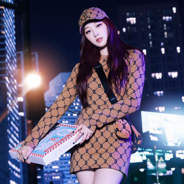 [MLB] Basic Round Long Dress ★すぐ品切れ★ Miyu × GLAMOROUS by Andy COLLECTION 】ワンカラー/ バスト