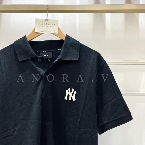 MLB Basic Slim Fit Collar Tshirt New York Yankees BLACK  ANORAVN