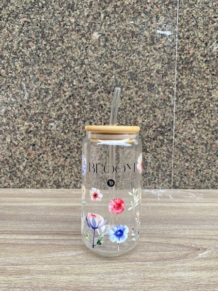  BÌNH THUỶ TINH IN DECAL HOẠ TIẾT 