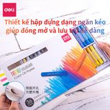  Bút sáp dầu chuyên nghiệp Deli - Hộp giấy - 24/36/48 màu - 72087 / 72088 / 72089 