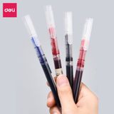  Bút bi nước mực gel nhanh khô ngòi 0.5mm Deli viết thư pháp cho học sinh văn phòng màu xanh đen đỏ ống mực liền S856 