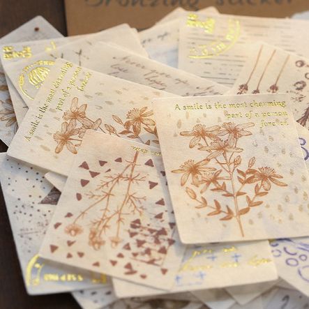  Bộ sticker chủ đề Tem Bưu Điện ánh nhũ dễ thương trang trí sổ tay, scrapbook,.. [ 078 ] 