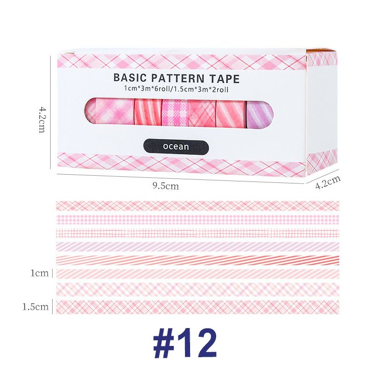  Bộ 8 cuộn Washi Tape theo chủ đề SA08 trang trí scrapbook, sổ tay planner,.. [ 065 ] 