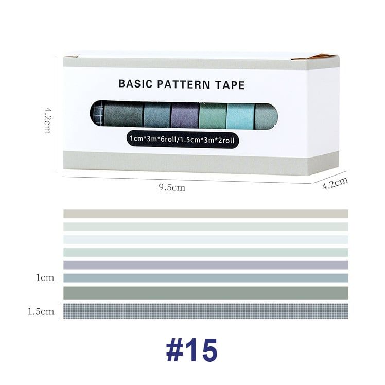  Bộ 8 cuộn Washi Tape theo chủ đề SA08 trang trí scrapbook, sổ tay planner,.. [ 065 ] 