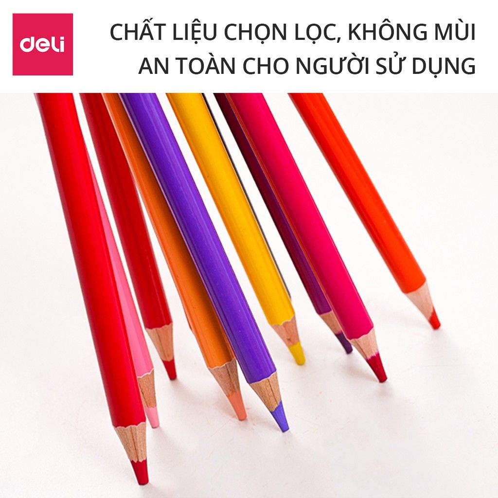  Bộ Chì Màu Khô Hộp Thiếc DELI 24/36/48/72 Màu cao cấp 6565 / 6566 / 6567 / 6568 