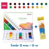  Màu nước acrylic dạng tuýp 5ml chuyên nghiệp Deli - dùng để vẽ vải / giày / tường - 12/18/24 màu - 73913 73914 73915 