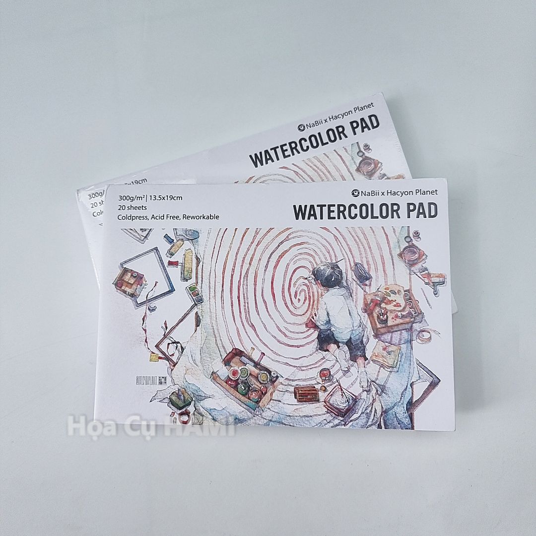  Giấy vẽ màu nước Nabii Watercolor Pad x Halcyon Planet - 300 gsm 20 tờ - A5 