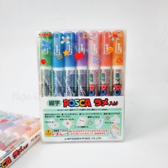  Bút đánh dấu sơn Uni-Posca Nhật Bản, bộ 7 màu Metallic (PC-3ML 1mm) 