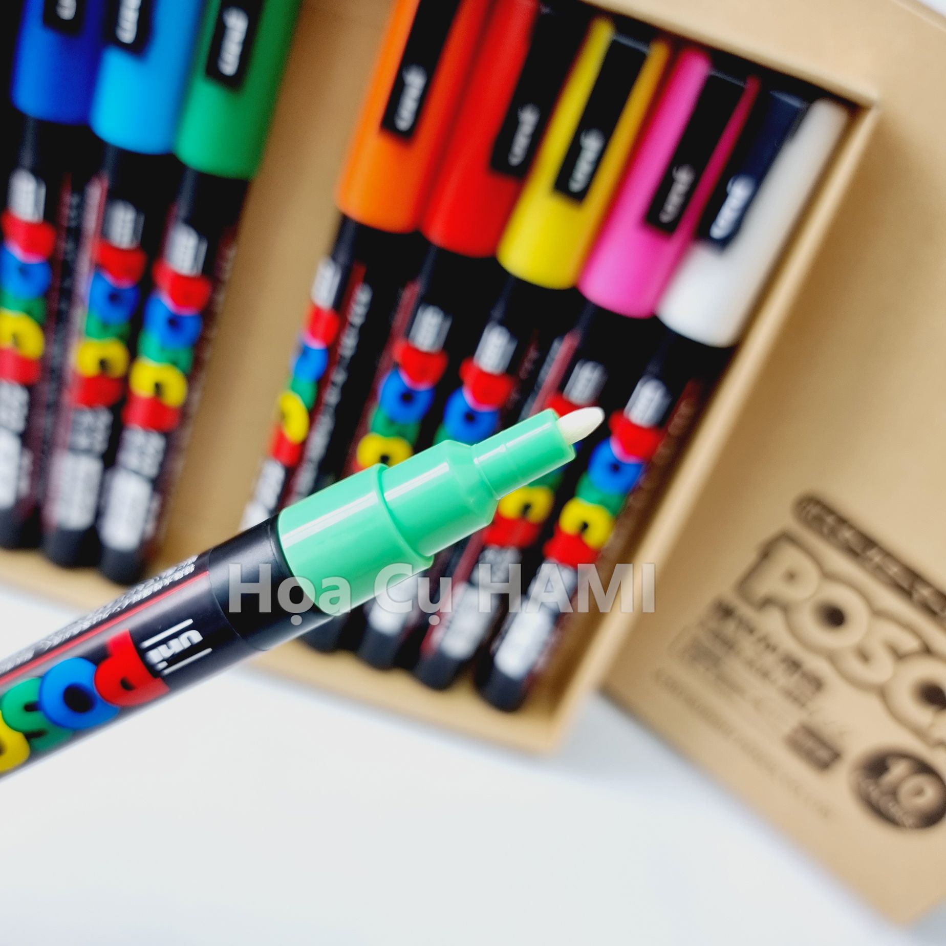  BÚT VẼ TRÊN NHIỀU CHẤT LIỆU UNI POSCA PC3M - BỘ 10 CÂY 