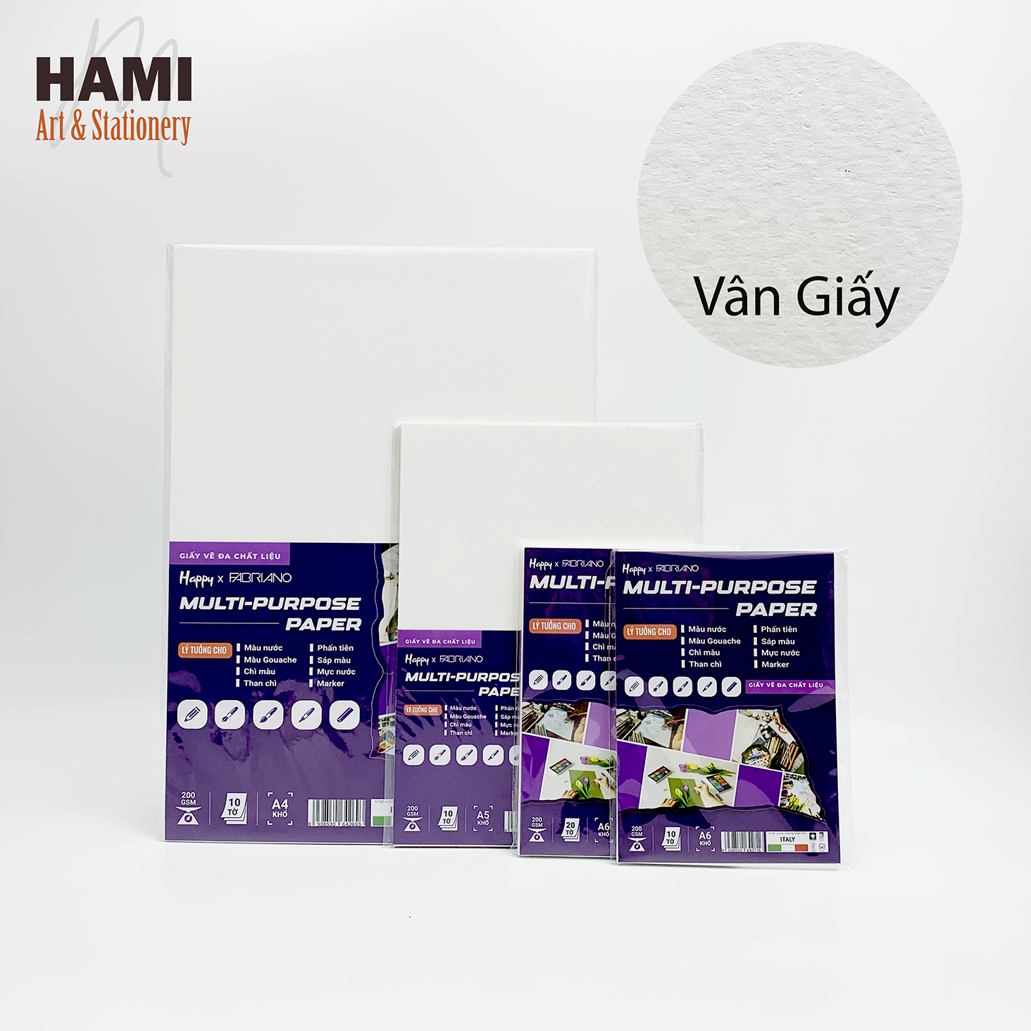  Giấy Vẽ Màu Đa Dụng HAPPY Multi-purpose Định lượng 200gsm 