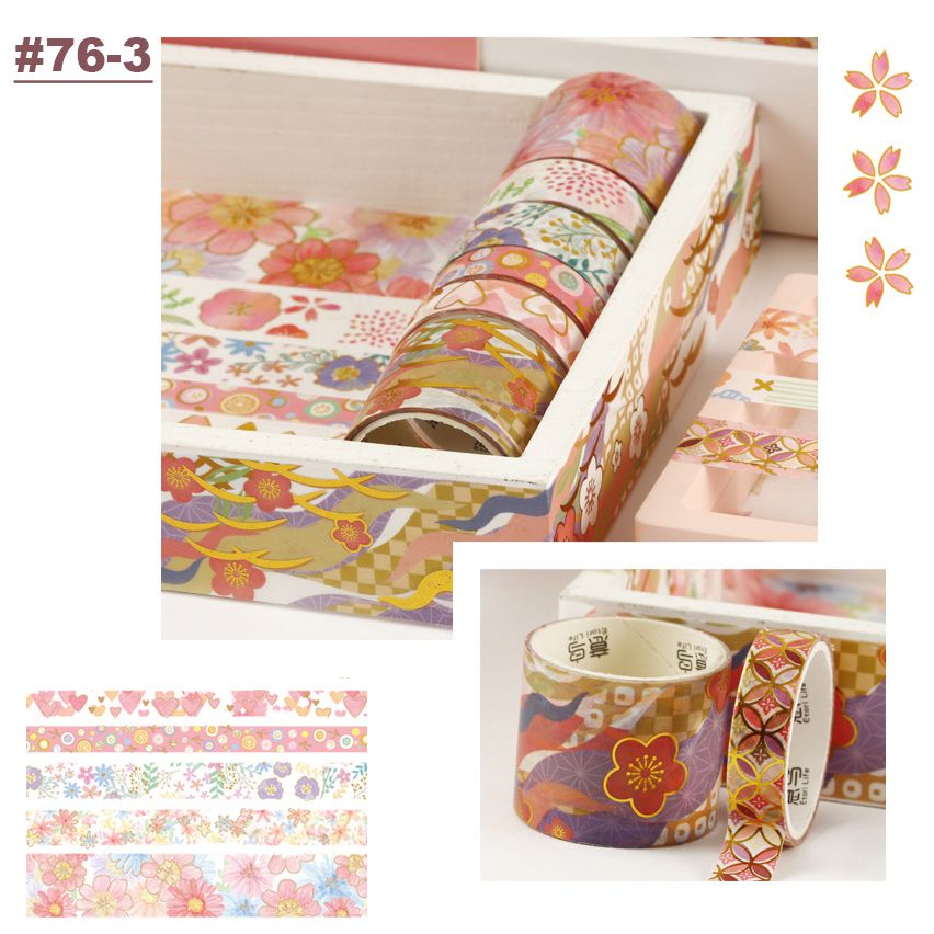  Washi tape bộ ánh nhũ cuộn trang trí sổ tay… [ 076 ] 