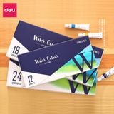  Màu nước dạng tuýp cao cấp 12ml Deli - màu nước hòa tan che phủ tốt - 12 màu/18 màu/24 màu - 73850 / 73851 / 73852 